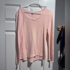 Light orange waffle long sleeve shirt